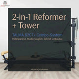 Hegren TALMA 62CT+ Reformer mit Tower, Grafik zum 2-in-1 Combo-System aus Reformer und Tower
