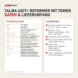 Technische Daten und Lieferumfang von Hegren TALMA 62CT+ Reformer mit Tower als Tabelle