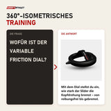 Frage und Antwort zu Iron Neck 3.0 Pro Nackentrainer: Wofür ist der Variable Friction Dial?