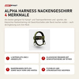 Iron Neck Alpha Harness Nackengeschirr mit 4 Merkmalen: 4 Seitenclips und 2 Hängeclips, Klassische Übungen mit Gewichtsscheibe am Tether, Bandübungen seitlich sowie nach vorn und hinten, Flexibles und atmungsaktives Neopren