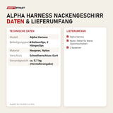 Technische Daten und Lieferumfang von Iron Neck Alpha Harness Nackengeschirr als Tabelle