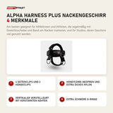 Iron Neck Alpha Harness Plus Nackengeschirr mit 4 Merkmalen: 4 Seitenclips und 2 Hängeclips, Honeycomb-Neopren und extra dickes Nylon, Vertikaler Verstellgurt mit verstärkten Nähten, Extra schwere D-Ringe