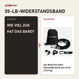 Frage und Antwort zu Iron Neck Harness Kit Heavy Zubehör-Set: Wie viel Zug hat das Band?