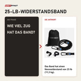 Frage und Antwort zu Iron Neck Harness Kit Medium Zubehör-Set: Wie viel Zug hat das Band?