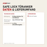 Technische Daten und Lieferumfang von Iron Neck Safe Lock Türanker als Tabelle
