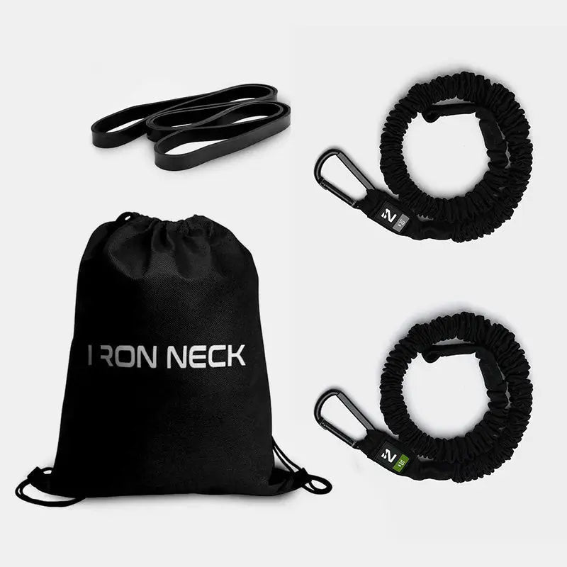 Iron Neck Strength Kit Band-Set: Turnbeutel, zwei Widerstandsbänder mit Karabinern und Loop-Bänder