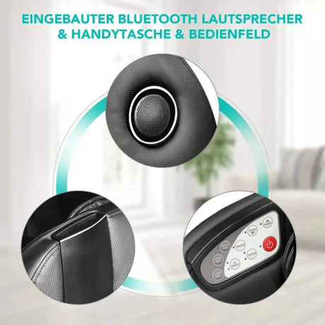 NAIPO Model A SpaceSaver A150 Massagesessel, Grafik mit Lautsprecher, Handytasche und Bedienfeld