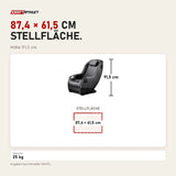 Maßbild NAIPO Model A SpaceSaver A150 Massagesessel: Stellfläche 87,4 × 61,5 cm, Höhe 91,5 cm