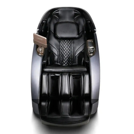 NAIPO Model L Space Capsule Massagesessel, Frontansicht in Schwarz