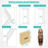 NAIPO Model P A350 Massagesessel mit Aufstellmaßen für Türen, Treppen und Verpackung