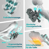 NAIPO Model P A350 Massagesessel mit Detailbildern zu Fußrollen, Schiene und Wärmefunktion