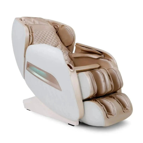 NAIPO Model P A350 Massagesessel in Weiß und Beige freigestellt, Schrägansicht