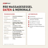 Technische Daten und Merkmale von NAIPO R50 Massagesessel als Tabelle