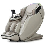 NAIPO S61 4D Massagesessel in Grau und Beige, Schrägansicht mit Tablet-Halterung auf weißem Hintergrund