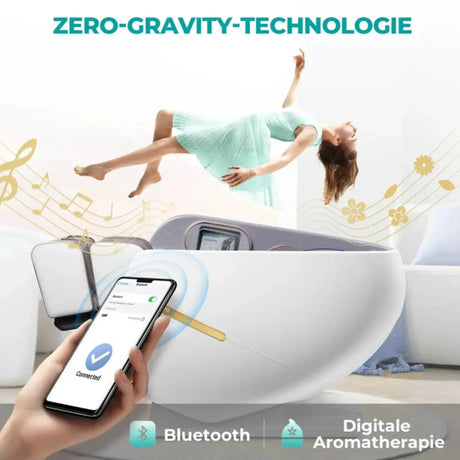 NAIPO SkySuite S80 Massagesessel, Grafik zur Liegeposition mit App-Steuerung