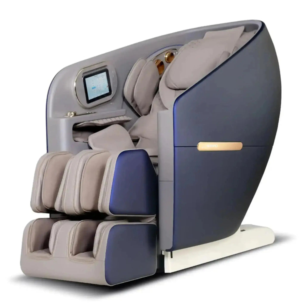 NAIPO SkySuite S80 Massagesessel, Schrägansicht in Grau mit Touchscreen