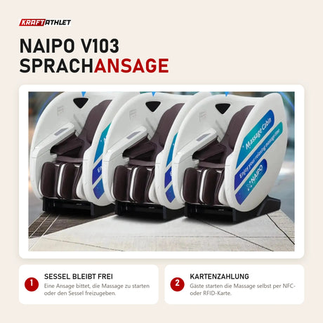 NAIPO V103 Automaten-Massagesessel: Sprachansage, wenn der Sessel ohne gestartete Massage belegt ist