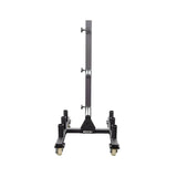 Force USA Bumper and Olympic Plate Rack – sturdy storage rack with transport wheels and chrome-plated brackets.
