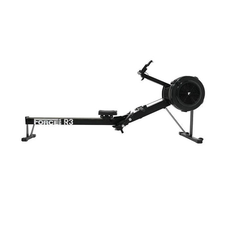Force USA R3 Commercial Air Rower with ergonomic handles and performance monitor.​
