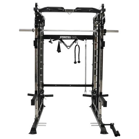 Force USA G3 V2 All-In-One Trainer featuring power rack, Smith machine, and cable system.