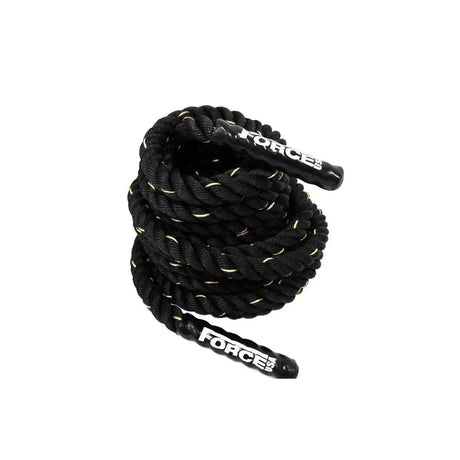 Force USA 15m Battle Rope – robust training rope with rubber caps for intensive full-body training.
