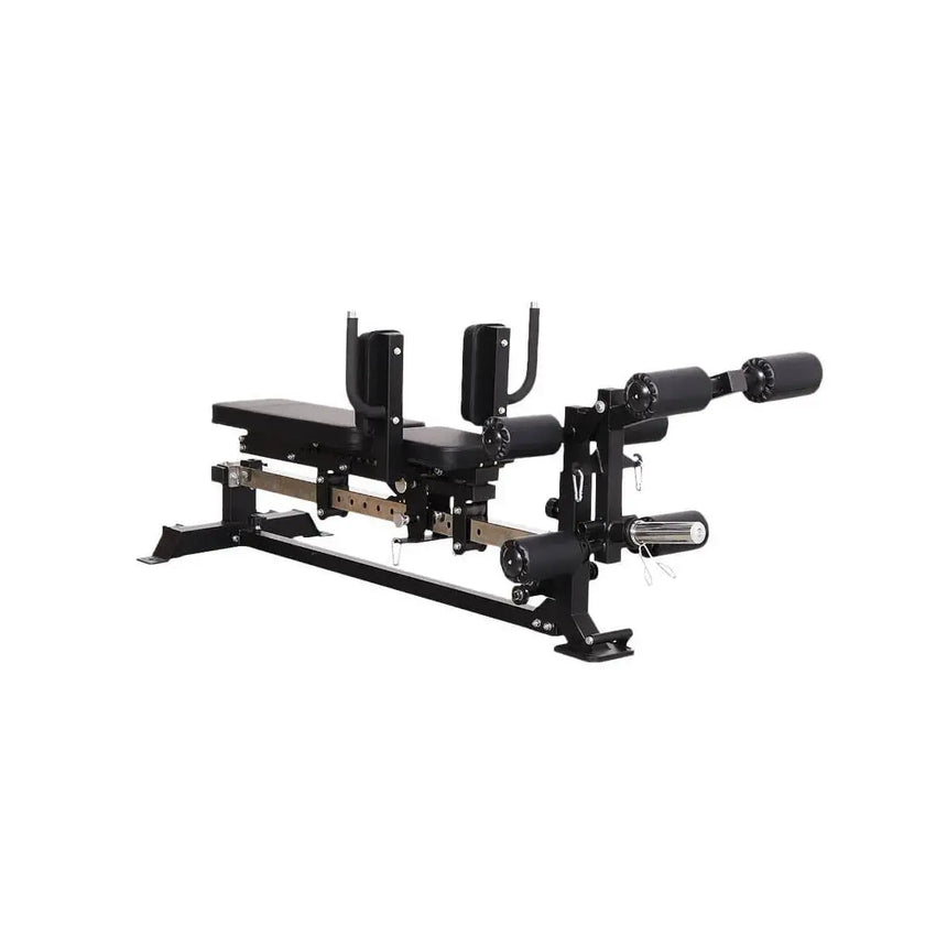 Force USA C10 Base Bench with leg curl, leg extension, and preacher curl attachments.​

