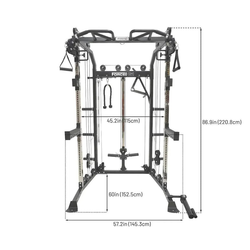 Force USA G1 All-In-One Trainer V2 with multi-grip pull-up station and cable system