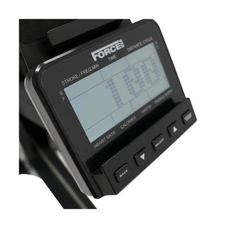 Force USA R3 Commercial Air Rower with ergonomic handles and performance monitor.​

