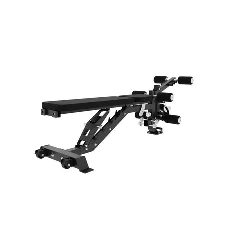 Force USA C10 Base Bench with leg curl, leg extension, and preacher curl attachments.​

