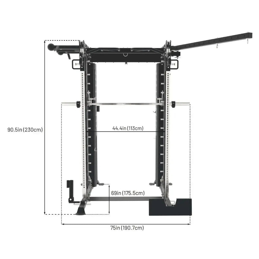 Force USA G20 V2 Pro All-In-One Trainer showcasing Functional Trainer, Smith Machine, Power Rack, and vertical leg press.