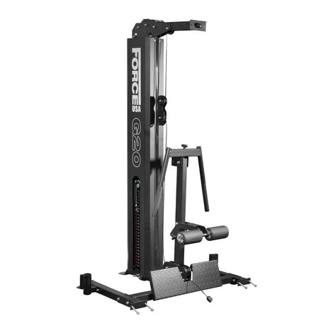 Force USA G20 Lat Pulldown and Low Row Station attached to the G20 All-In-One Trainer.

