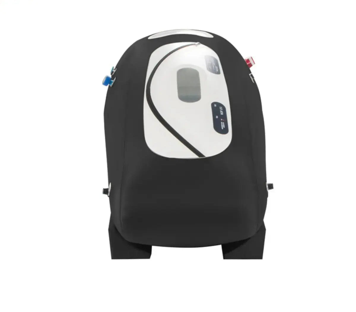 "ProReset Oasis portable hyperbaric chamber with reclining lounge chair and four viewing windows."​

