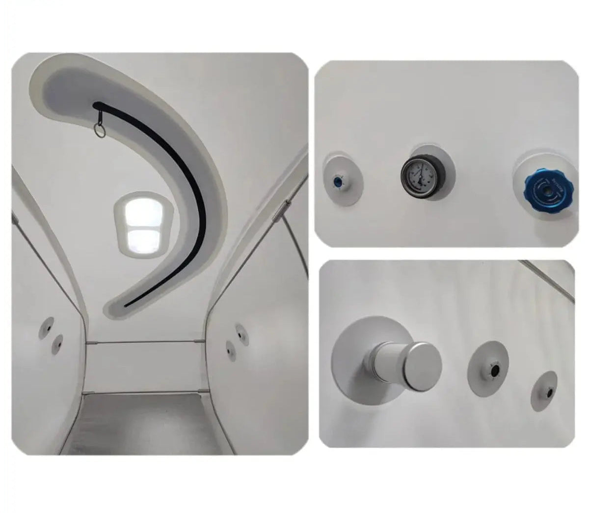 "ProReset Space wheelchair accessible hyperbaric chamber with foldable metal ramp and four viewing windows."​

