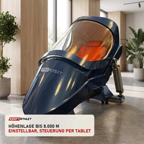 ProReset Apex Hypobare Kammer in einer hellen Recovery-Lounge
