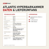 Technische Daten und Lieferumfang von ProReset Atlantis Hyperbarkammer als Tabelle