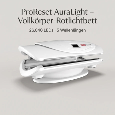 ProReset AuraLight Vollkörper-Rotlichtbett mit 26.040 LEDs und 5 Wellenlängen