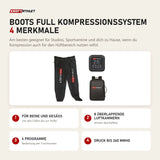 ProReset Boots Full Kompressionssystem mit 4 Merkmalen: Für Beine und Gesäß, 8 überlappende Luftkammern, 6 Programme, Druck bis 260 mmHg