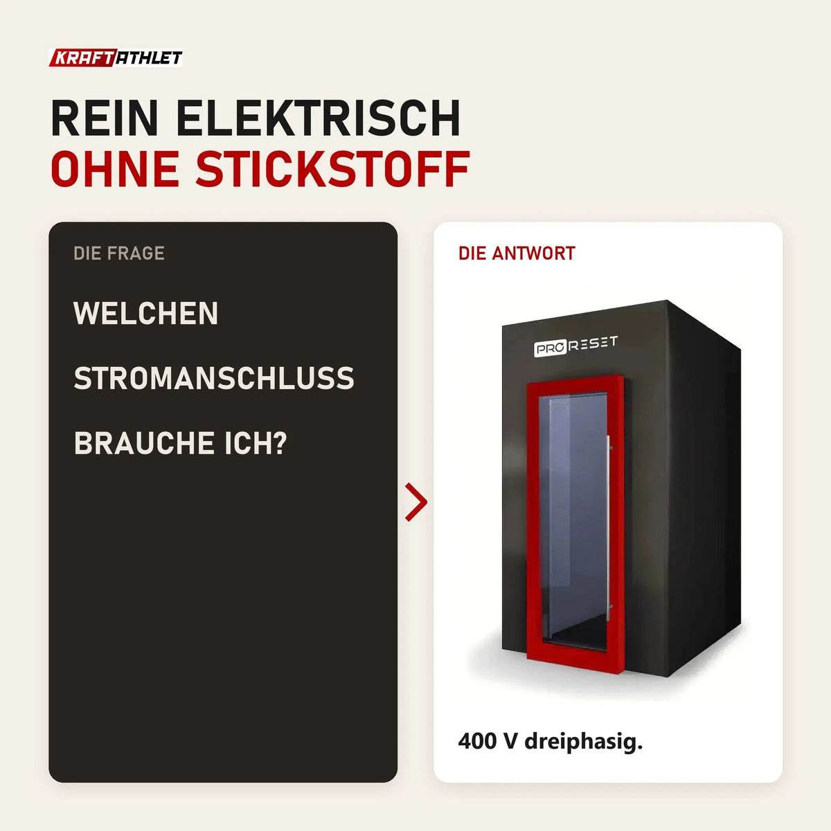 Frage und Antwort zu ProReset CryoPro e-Chill Elektrische Kryokammer: Welchen Stromanschluss brauche ich?