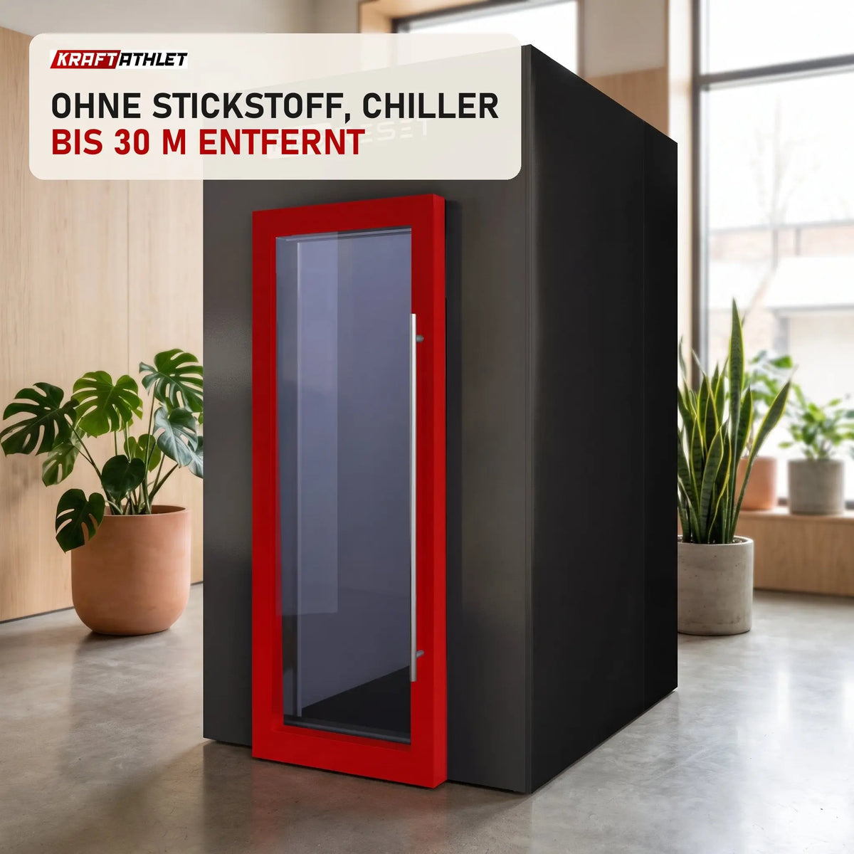 ProReset CryoPro e-Chill Elektrische Kryokammer in einer hellen Recovery-Lounge