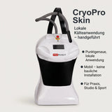 ProReset CryoPro Skin Kältegerät, Grafik mit Eigenschaften auf hellem Hintergrund