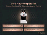 ProReset CryoPro Skin Kältegerät, Grafik zur Rückmeldung der Hauttemperatur