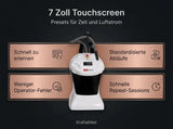 ProReset CryoPro Skin Kältegerät, Grafik zum 7-Zoll-Touchscreen mit Presets