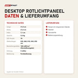 Technische Daten und Lieferumfang von ProReset Desktop Rotlichtpaneel als Tabelle