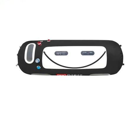 ProReset Flow 80 Softshell-Hyperbarkammer, Draufsicht mit Fenstern und Bedienelementen