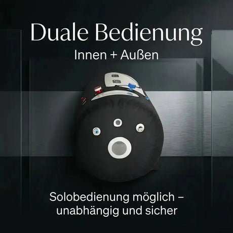ProReset Flow 80 Softshell-Hyperbarkammer, Stirnseite, Grafik zur Bedienung innen und außen