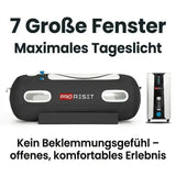 ProReset Flow 80 Softshell-Hyperbarkammer, mit Kompressor, Grafik zu großen Fenstern und Tageslicht