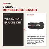 Frage und Antwort zu ProReset Flow 90 Softshell-Hyperbarkammer: Wie viel Platz brauche ich?