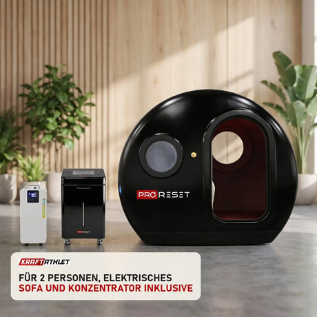 ProReset Helios Duo Hyperbare Lounge in einer hellen Recovery-Lounge