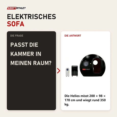 Frage und Antwort zu ProReset Helios Hyperbare Lounge: Passt die Kammer in meinen Raum?