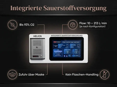 ProReset Helios Hyperbare Lounge – Grafik zur Sauerstoffversorgung über Maske